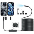 Crystal Clear 1080P HD Semi-Rigid Snake Endoscope Camera - 16.4Ft Borescope with 8 Adjustable LED Lights for iOS & Android Automotive Diagnostics
