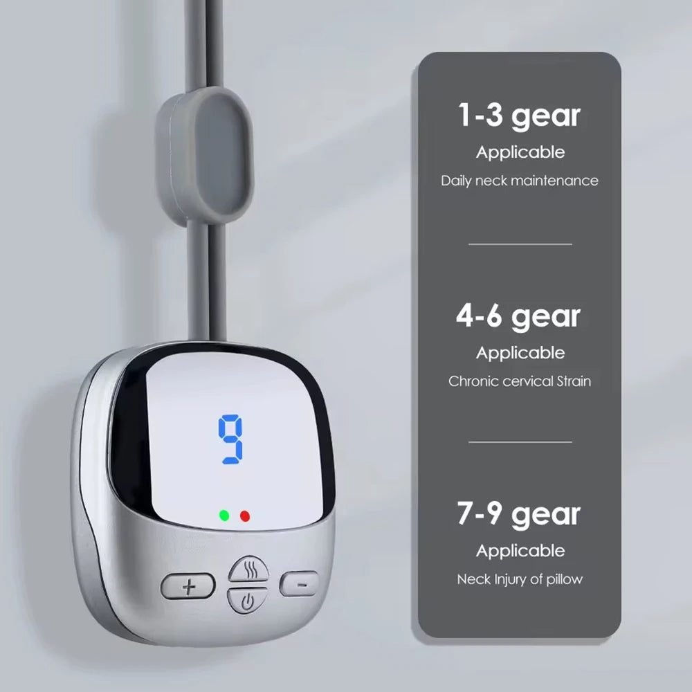 Experience Ultimate Relaxation with the Smart TENS+EMS Electric Neck Massager - Portable Hot Compress for Effective Cervical Spine and Shoulder Pain Relief