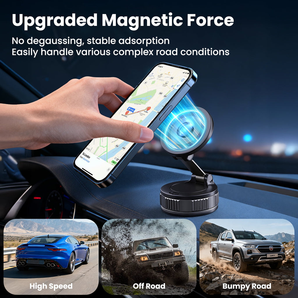 Mag-Safe 360° Adjustable Car Phone Holder - Compatible with iPhone 17 Pro Max, 16, 15, 14, 13, 12 & Air Plus - Essential Car Accessory