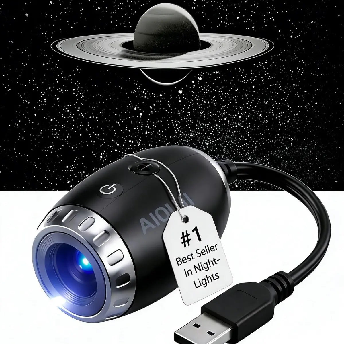 Transform Your Space with the Saturn Galaxy Projector - USB Powered Starry Night Light for Car and Home