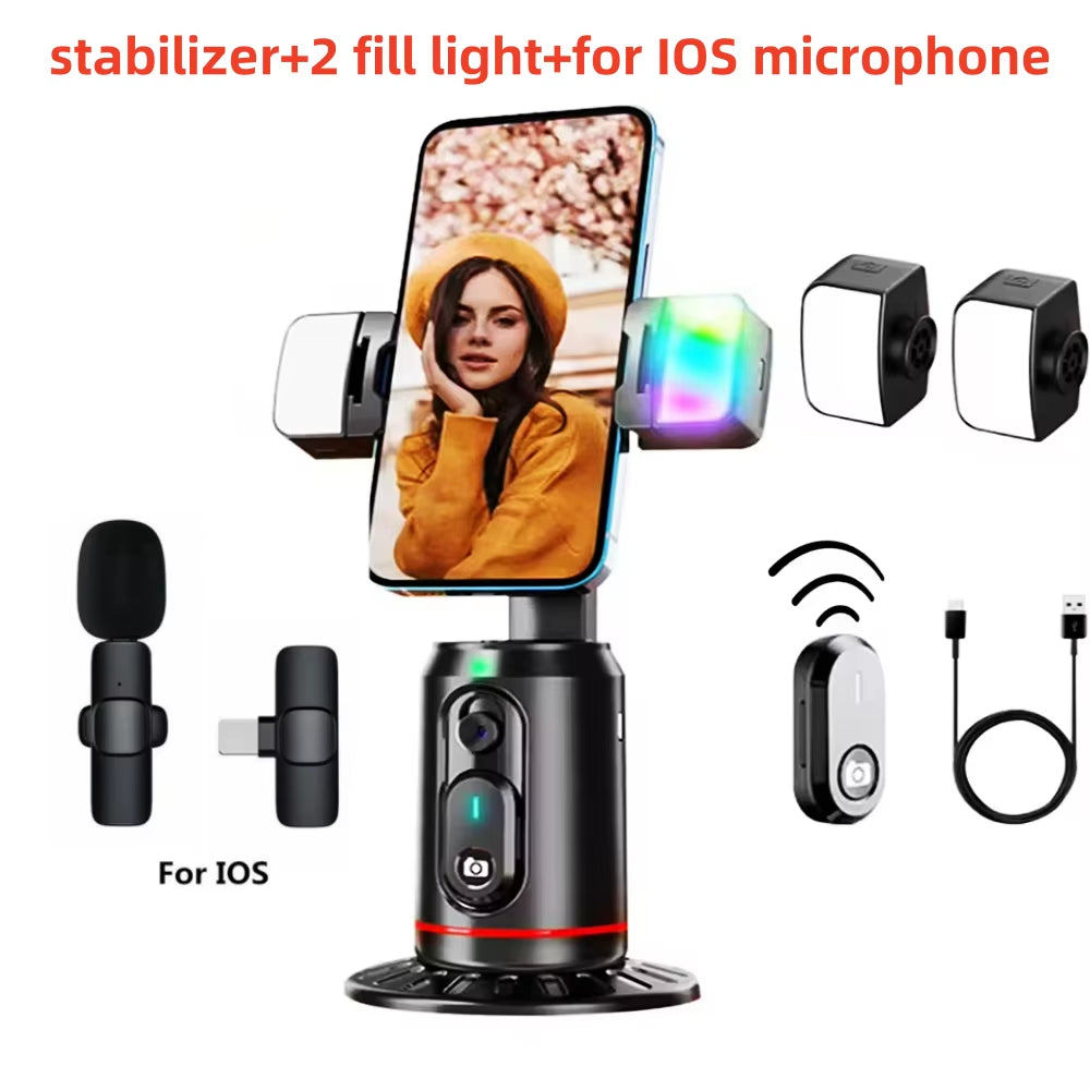 Capture Every Moment with the 360° Rotation Gimbal Stabilizer Tripod - Perfect for Selfies and Face Tracking!