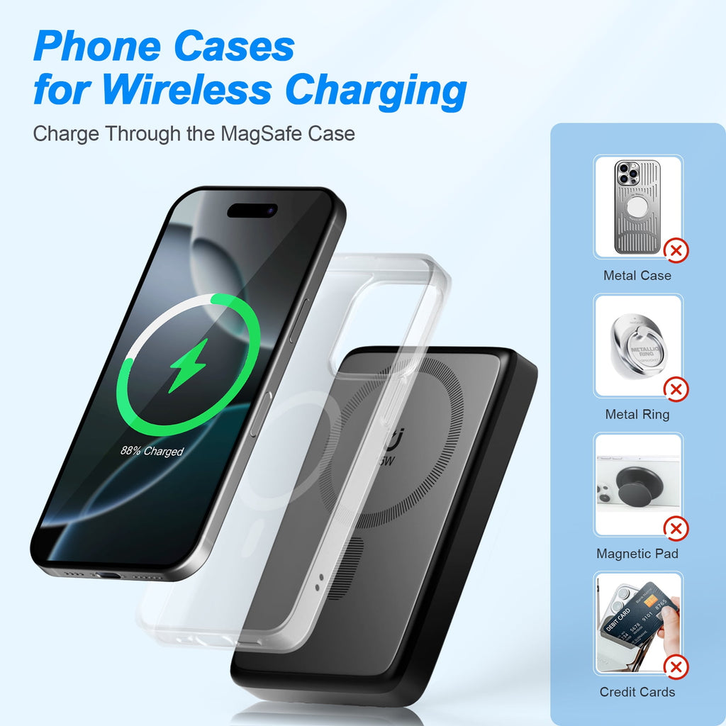 Power Up Your Life: 10000mAh Magnetic Power Bank & Portable Charger for iPhone 17/16/15/14/13/12 - Fast 22.5W Charging in Sleek Black