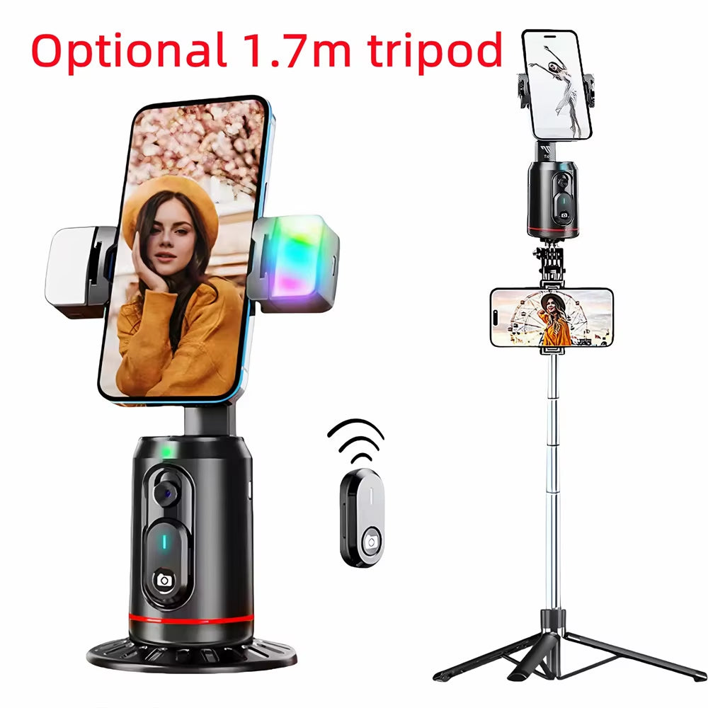 Capture Every Moment with the 360° Rotation Gimbal Stabilizer Tripod - Perfect for Selfies and Face Tracking!