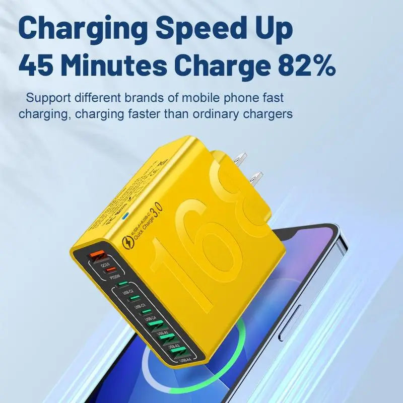 Ultimate 8-Port Fast Charging USB Hub - 4 USB-C & 4 USB-A Ports for Phones, Tablets & More - Perfect Father's Day Gift!
