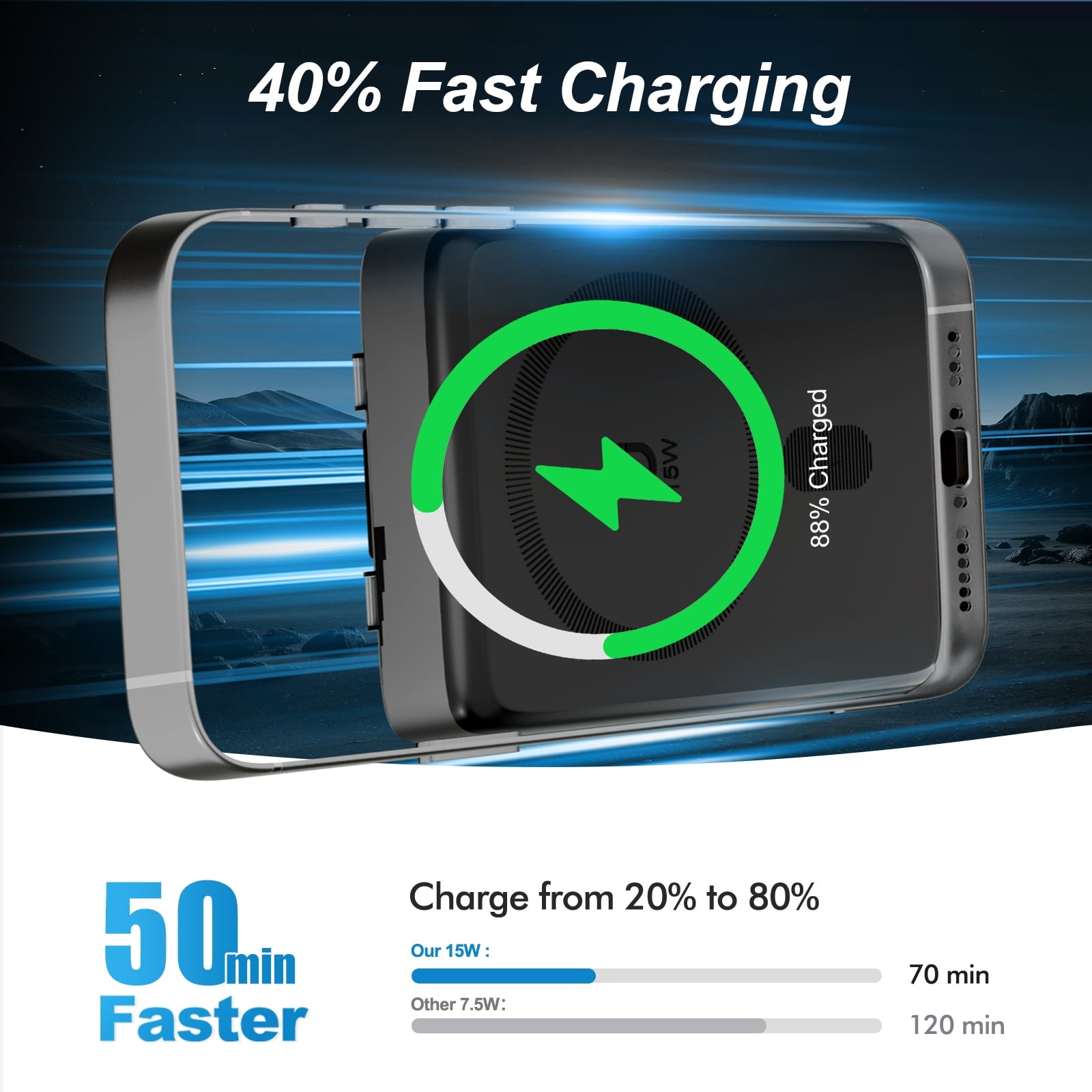 Power Up Your Life: 10000mAh Magnetic Power Bank & Portable Charger for iPhone 17/16/15/14/13/12 - Fast 22.5W Charging in Sleek Black