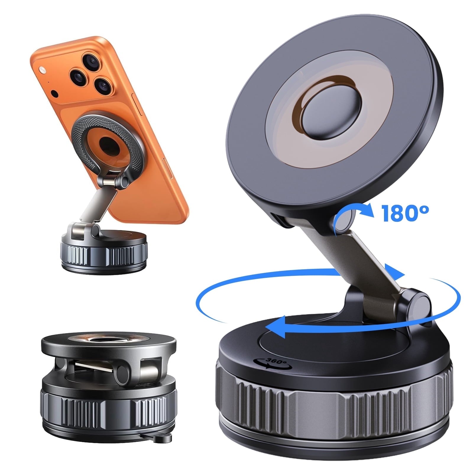 Mag-Safe 360° Adjustable Car Phone Holder - Compatible with iPhone 17 Pro Max, 16, 15, 14, 13, 12 & Air Plus - Essential Car Accessory