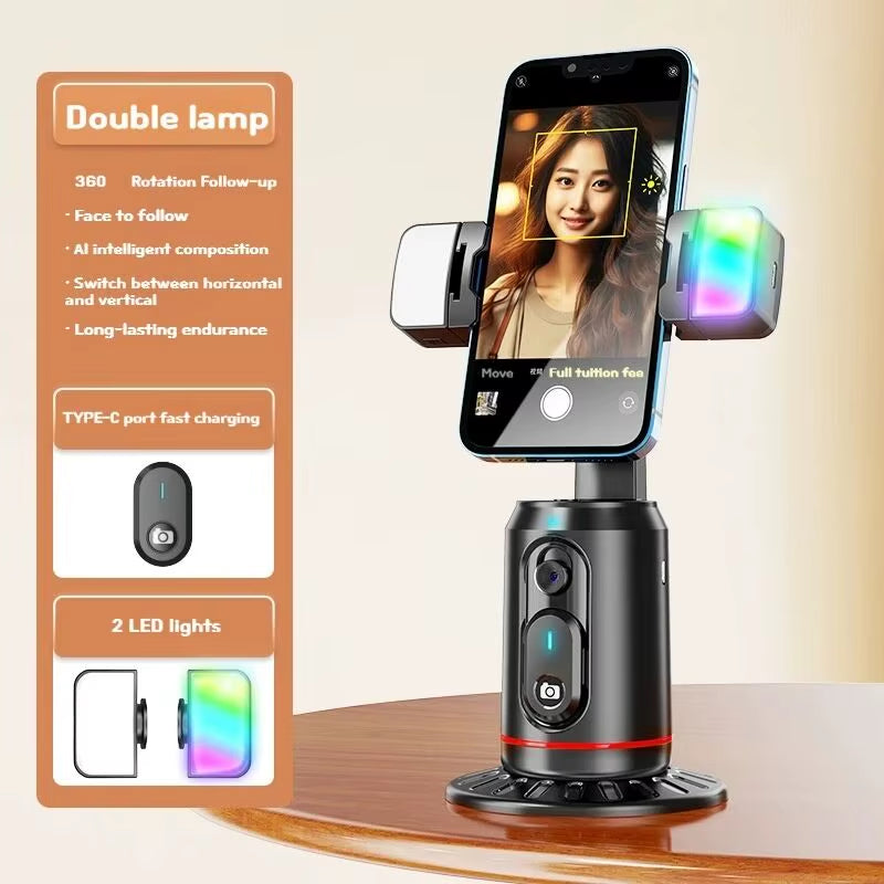 Capture Every Moment with the 360° Rotation Gimbal Stabilizer Tripod - Perfect for Selfies and Face Tracking!