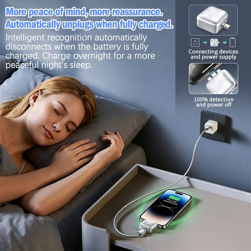 140W Physical-Disconnect Battery Guard, Smart Auto Stop Charging Protector, Anti-Overcharge Protection for Safe Overnight Charging, Universal for Phones, Laptops & Tablets, Full Battery Auto Disconnect