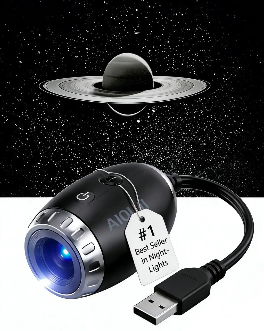 Transform Your Space with the Saturn Galaxy Projector - USB Powered Starry Night Light for Car and Home