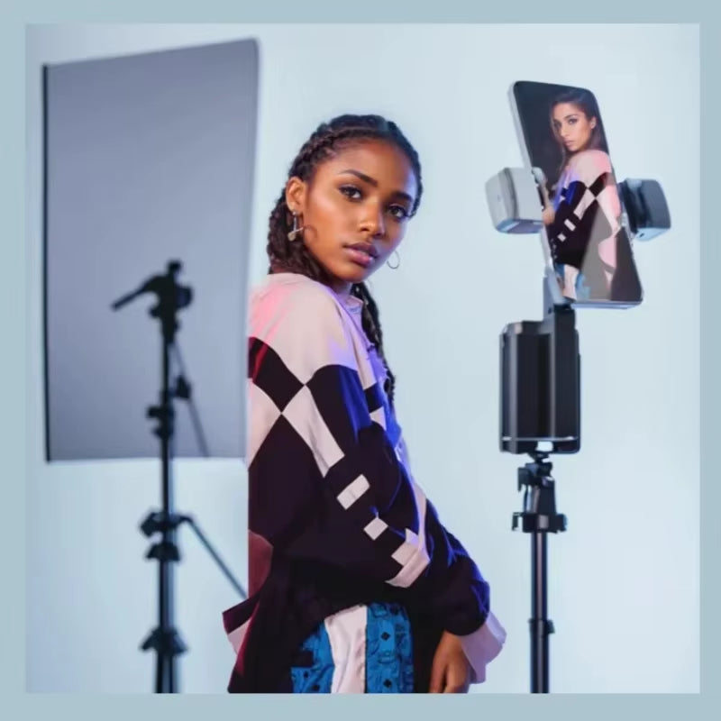 Capture Every Moment with the 360° Rotation Gimbal Stabilizer Tripod - Perfect for Selfies and Face Tracking!