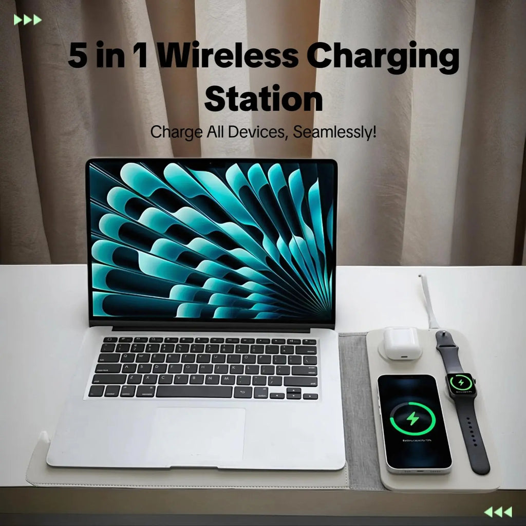 5-in-1 Multifunctional Wireless Charger Station - Ultimate Charging Solution for Home and Office